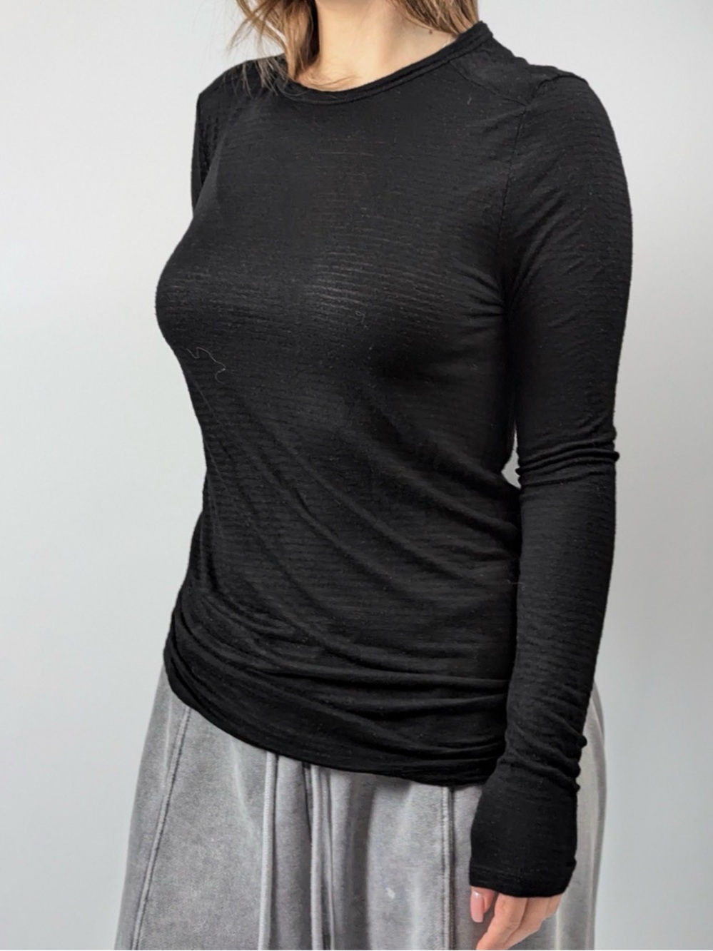 Alexander Wang Women’s Long Sleeve Black Crewneck Top